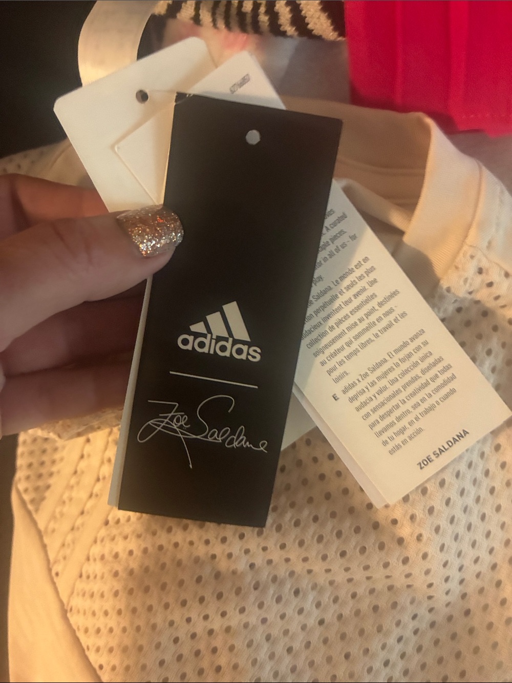 Adidas x Zoe Saldana halo ivory W UFORU T multi sport tshirt NWT - Picture 11 of 15